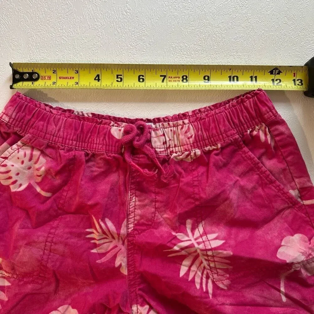 GAP Kids Girls XL Pink Floral Hawaiian Print Shorts Elastic Waist